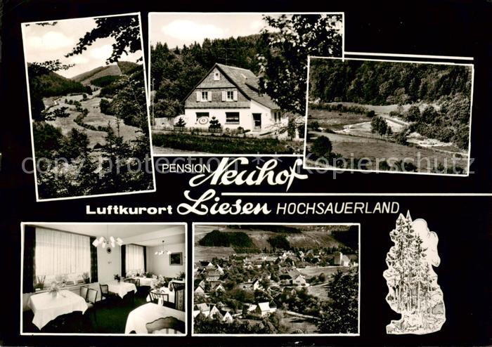 Liesen Pension Neuhof Gastraum Landschaftspanorama