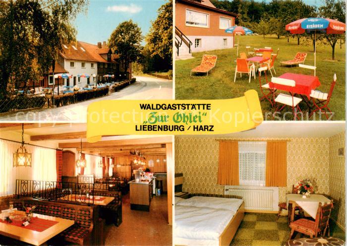 Liebenburg Waldgaststaette Zur Ohlei Gastraum Fremdenzimmer Garten