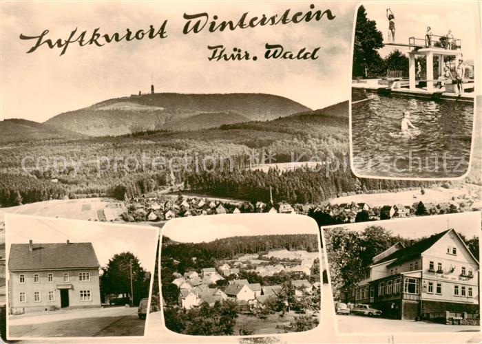 Winterstein Waltershausen Panorama Freibad Sprungturm Ortsansichten Gasthaus