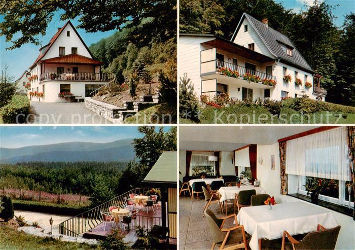 Mollseifen Pension Haus Ulrike Gastraum Terrasse Landschaftspanorama