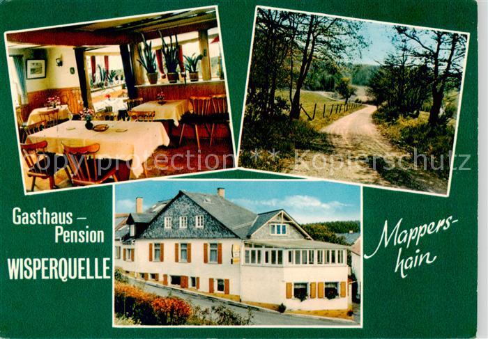 Mappershain Gasthaus Pension Wisperquelle Gastraum Landschaft