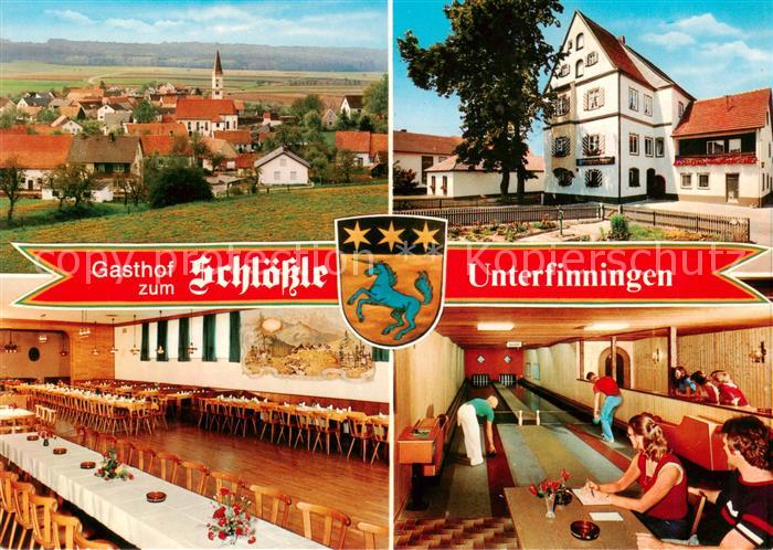 Unterfinningen Schwaben Gasthof zum Schloessle Speisesaal Kegelbahn