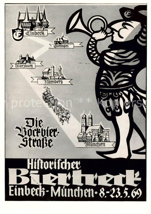 Einbeck Niedersachsen Die Bockbier Strasse Historischer Biertreck Illustration