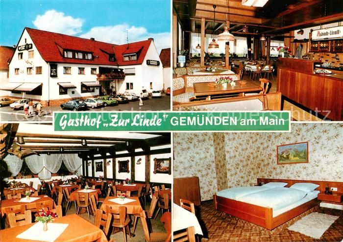 Gemuenden  Main Gasthof Zur Linde Gastraeume Zimmer
