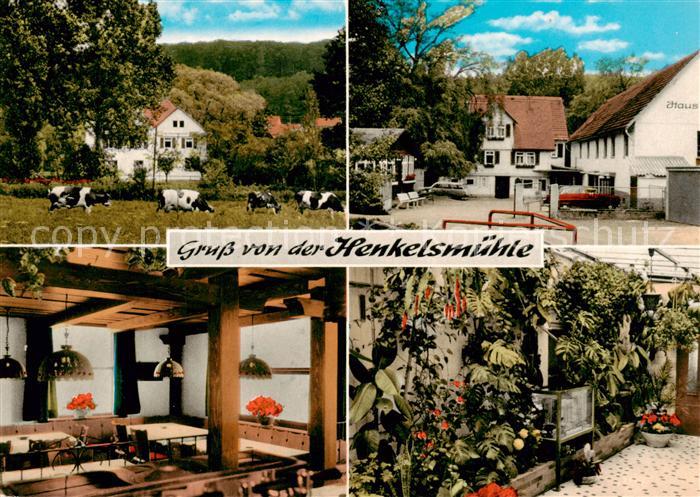 Merkenfritz Hirzenhain Restaurant Pension Henkelsmuehle Gastraum Garten
