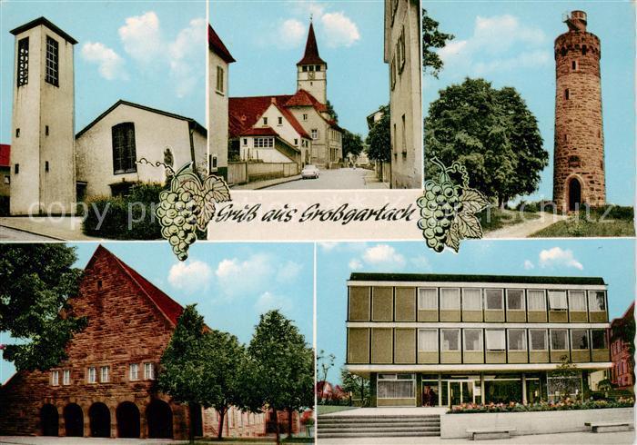 Grossgartach Kirche Strassenpartie Aussichtsturm Schule