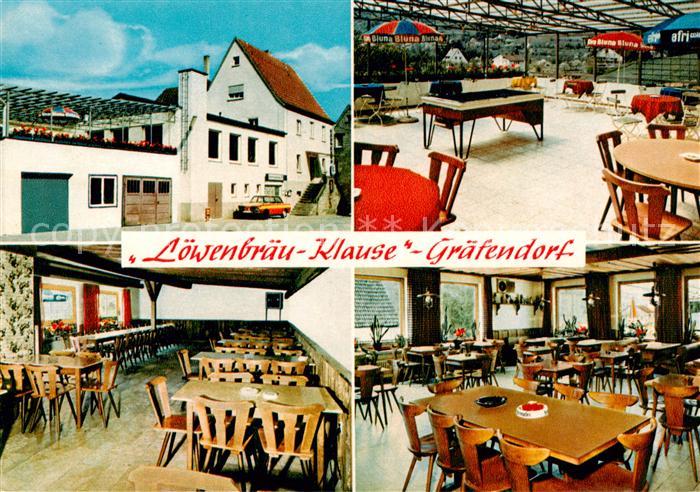 Graefendorf Unterfranken Loewenbraeu Klause Gastraeume Terrasse