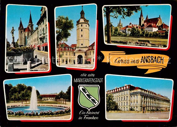 Ansbach Mittelfranken Johanniskirche Herrieder Tor Gumbertus und Johanniskirche