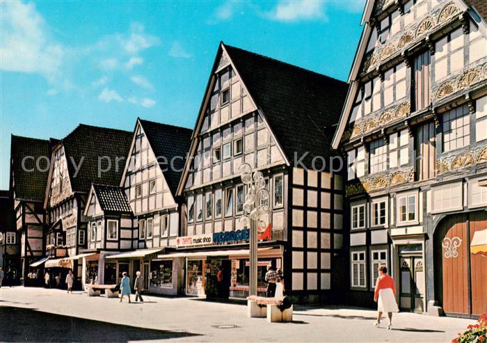 Bad Salzuflen Fachwerkhaeuser in der Fussgaengerzone