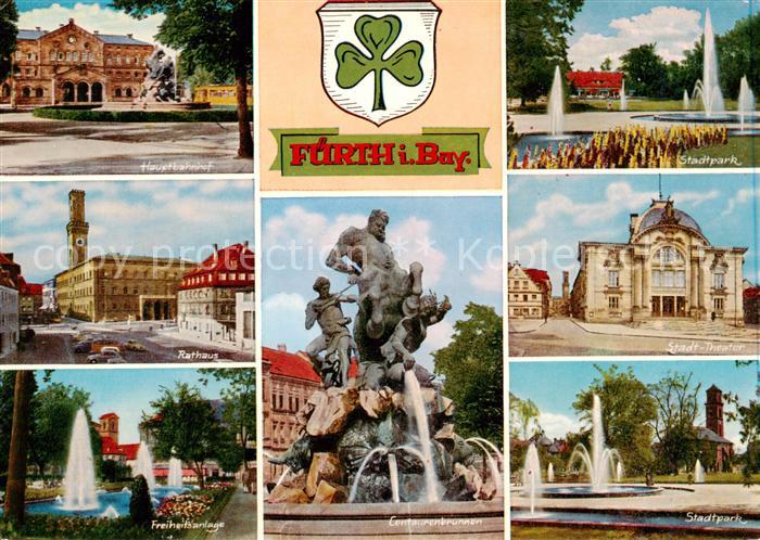 Fuerth Bayern Hauptbahnhof Stadtpark Rathaus Staedt Theater Freiheitsanlage Cent