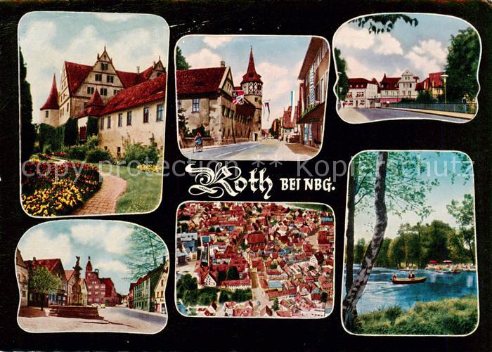 Roth Nuernberg Schloss Strassenpartien Fliegeraufnahme Gondelteich