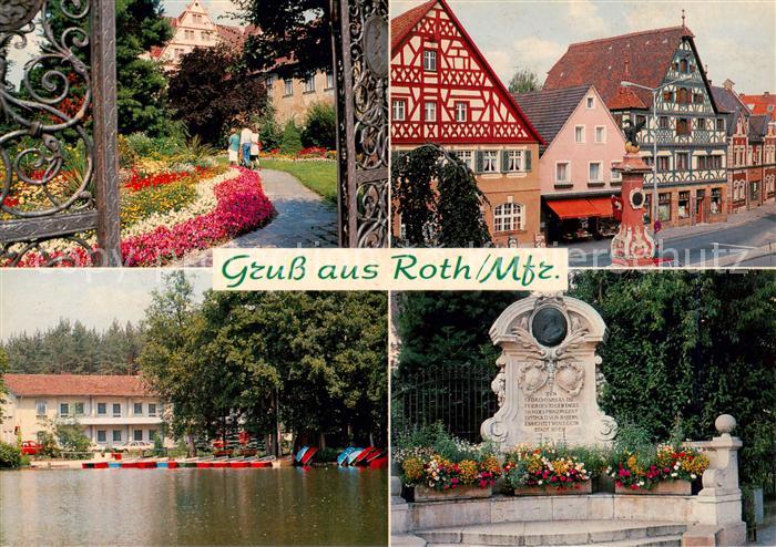 Roth Nuernberg Park Fachwerkhaeuser Gondelteich Gedenkstaette