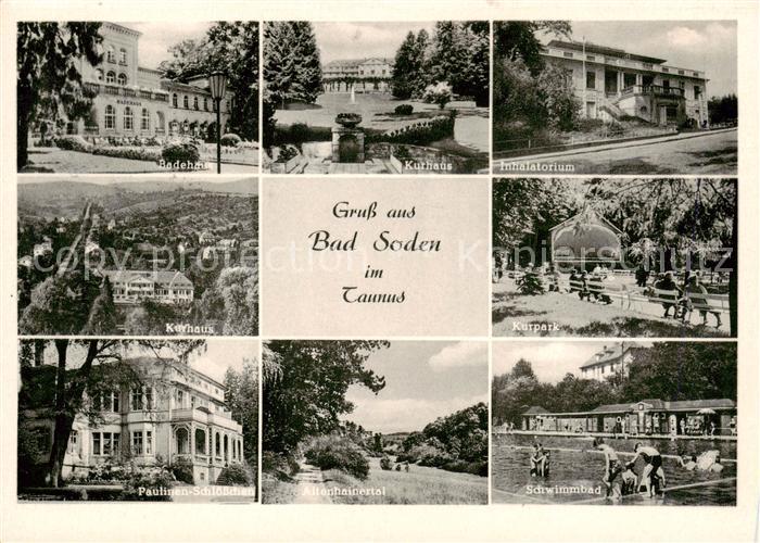 Bad Soden  Taunus Kurhaus Badehaus Paulinen Schloesschen Inhalatorium Kurpark Sc