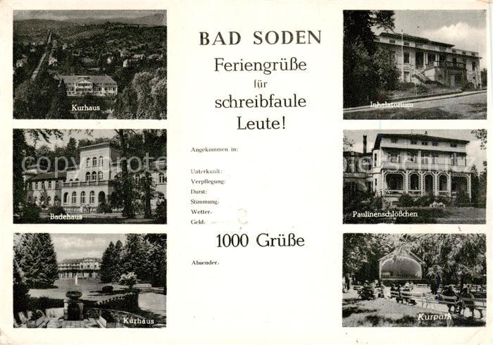 Bad Soden  Taunus Kurhaus Baehaus Inhalatorium Paulinenschloesschen Kurpark