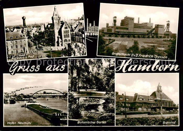 Hamborn Rathaus und Post Grossschacht II und V Friedrich Thyssen Hafen Neumuehl