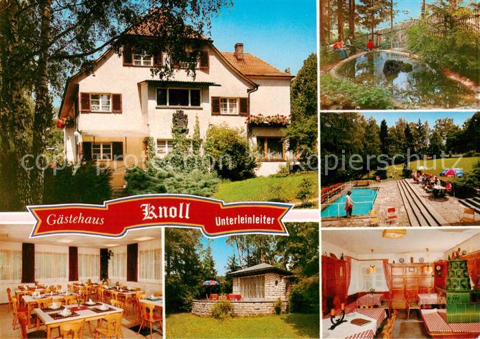Unterleinleiter Gaestehaus Knoll Gastraeume Terrasse Schwimmbad Teich