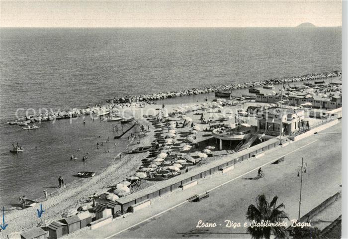 Loano Liguria IT Diga e Stabilimento Bagni Fliegeraufnahme