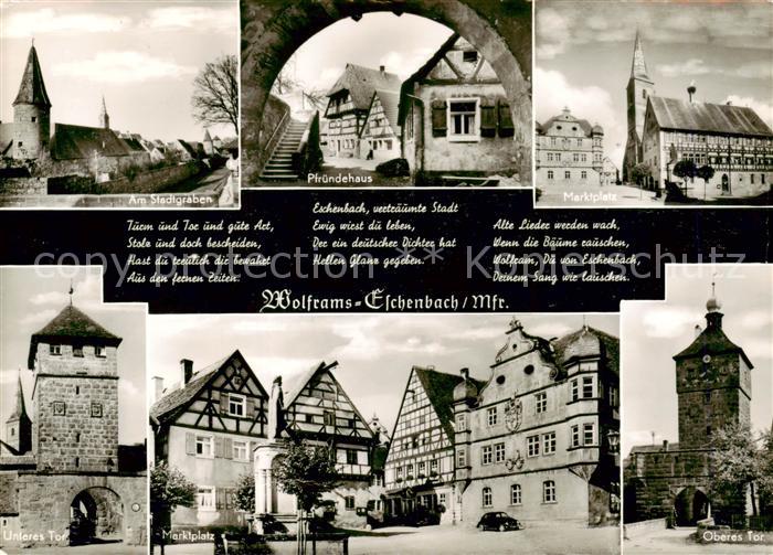 Wolframs-Eschenbach Am Stadtgraben Pfruendehaus Marktplatz Unteres Tor Oberes To