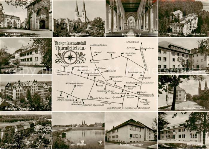 Neuendettelsau Mutterhaus Kurheim Maedchen Oberschule Turmblick Anstaltskirche I