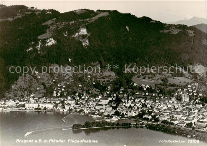 Bregenz Vorarlberg Bodensee Fliegeraufnahme mit Pfaender