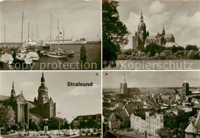 Stralsund Hafen und Marienkirche Ortsansicht