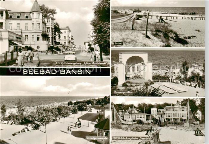 Bansin Ostseebad FDGB Erholungsheim Julian Marchlewski Strand Konzertpavillon St