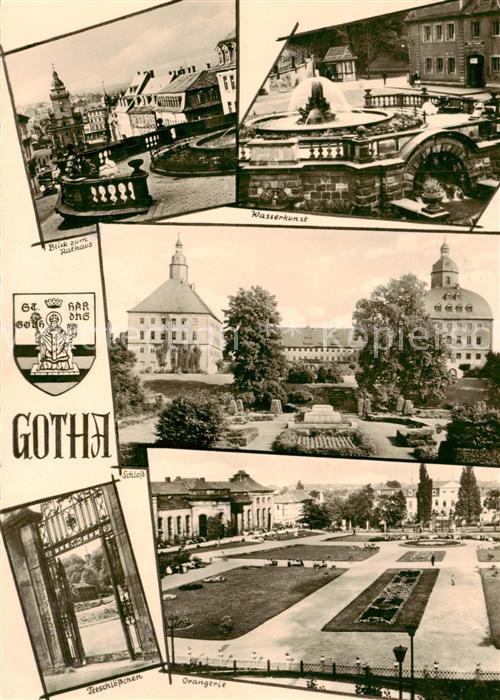 Gotha  Thueringen Blick zum Rathaus Wasserkunst Schloss Orangerie