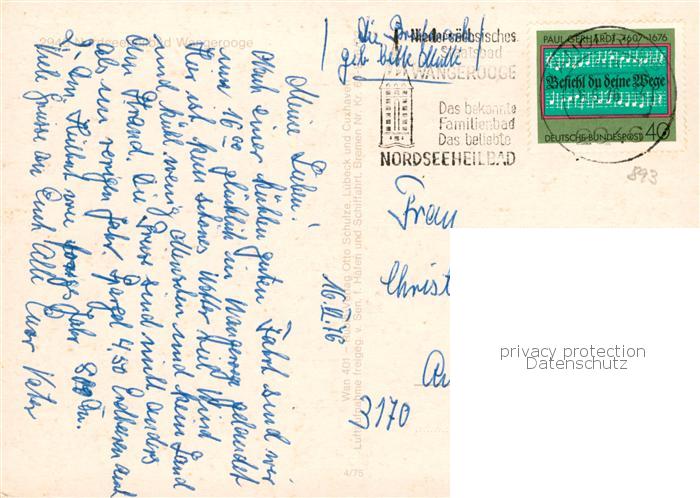 Wangerooge Wangeroog Nordseebad Hafen Ev Kirche Leuchtturm Westturm Strandparite – Bild 2