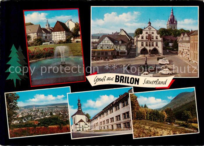 Brilon Hochsauerlandkreis NRW Brunnen Markt Rathaus Panorama