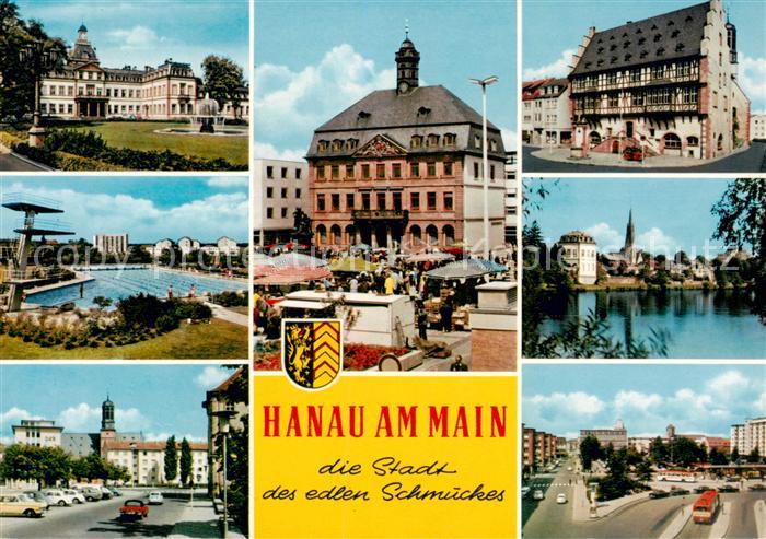 Hanau Main Schloss Schwimmbad Rathaus Markt Mainpartie