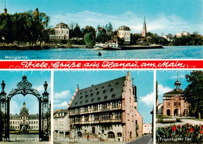 Hanau Main Mainpartie Schloss Philippsruhe Goldschmiedhaus Frankfurter Tor
