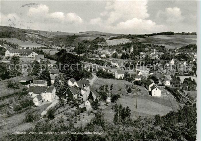 Wiehl Oberbergischer Kreis Panorama mit Jugendherberge Waldgaststaette Tropfstei