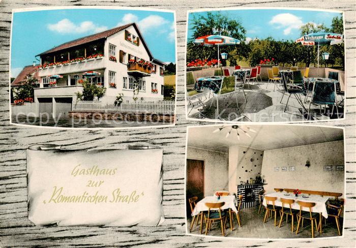 Klingen Bieberehren Gasthaus zur Romantischen Strasse Terrasse Gaststube