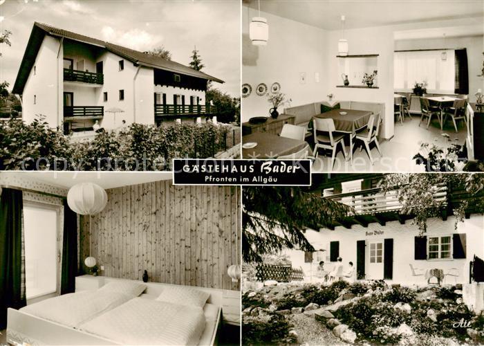 Pfronten Ostallgaeu Bayern Gaestehau Bader Gaststube Zimmer