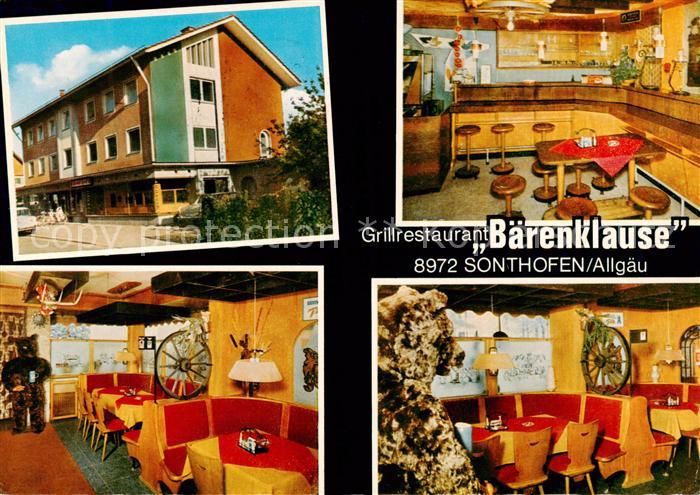 Sonthofen  Oberallgaeu Grillrestaurant Baerenklause Gastraeume Bar