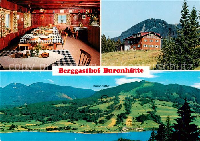 Wertach Bayern Berggasthof Buronhuette Gaststube Panorama Gruentensee Camping