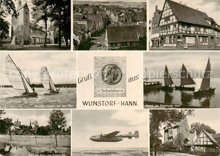 Wunstorf Stiftskirche Teilansicht Ratskeller Regatta Steinhuder Meer Stadtkirche