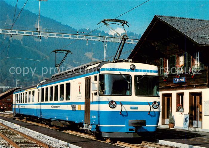 St Stephan BE Montreux Berner Oberland Bahn Triebwagen