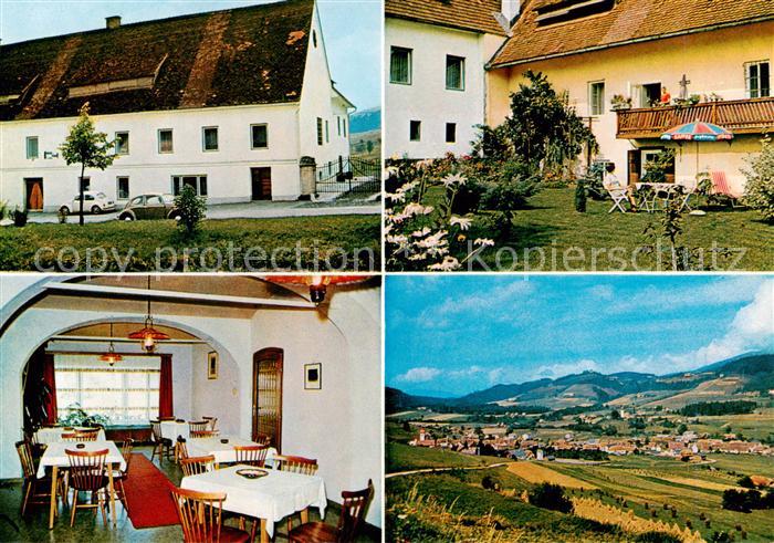 Reichenfels Kaernten AT Fruehstuecks Pension Hartwig Schreiner Gaststube Garten