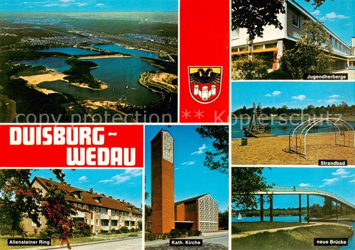 Wedau Duisburg Fliegeraufnahme Jugendherberge Strandbad Allensteiner Ring Kath K