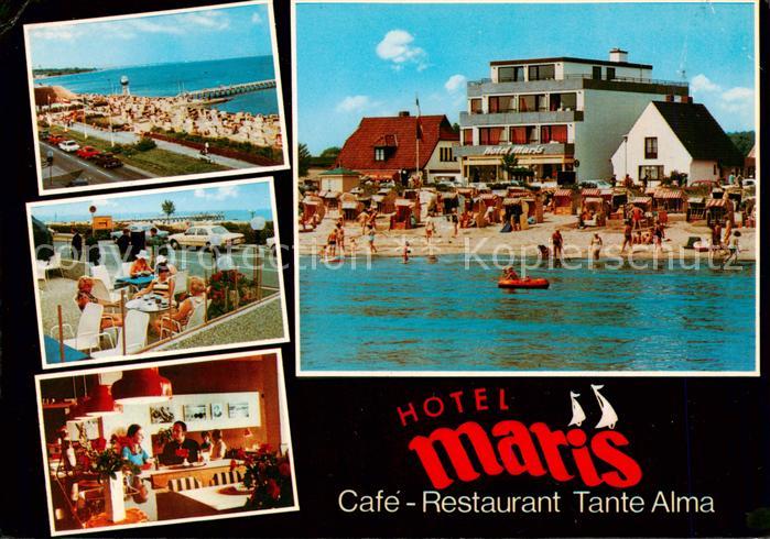 Scharbeutz Ostseebad Hotel Maris Cafe Restaurant Tante Alma Terrasse Strand