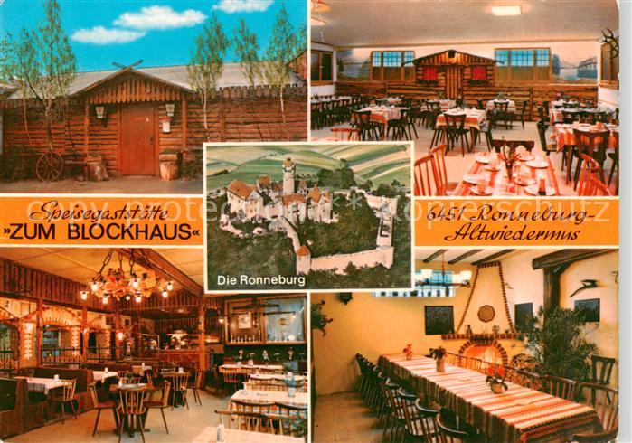Altwiedermus Speisegaststaette Zum Blockhaus Gastraeume Die Ronneburg