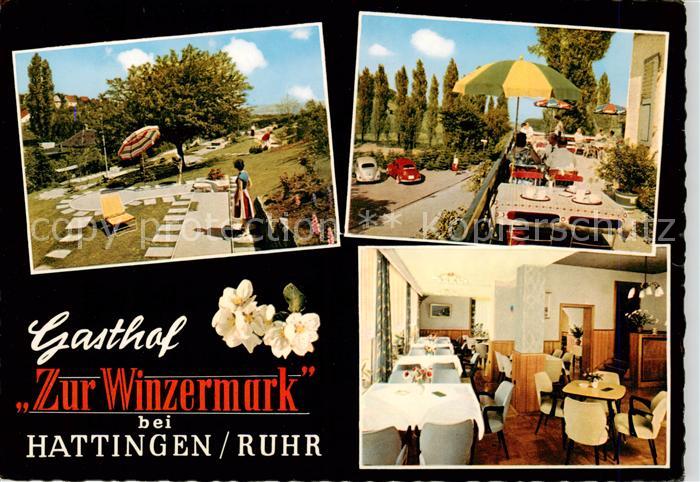 Hattingen  Ruhr Gasthof Zur Winzermark Terrasse Gaststube Minigolf