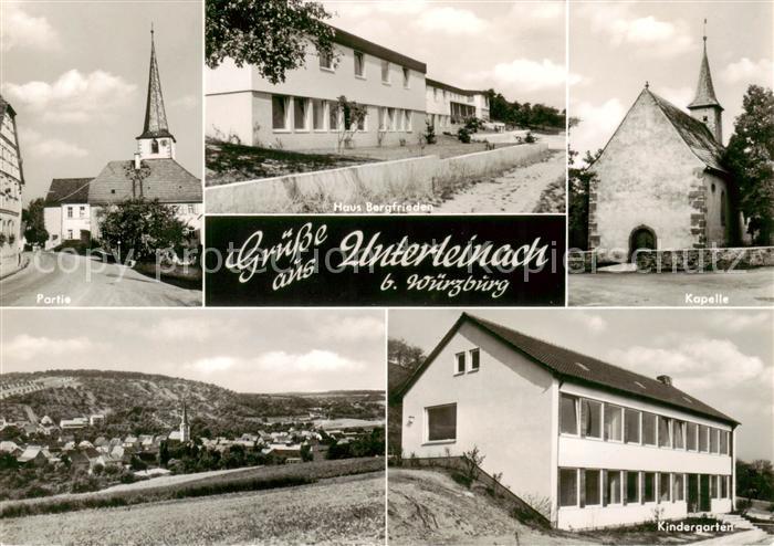 Unterleinach Leinach Bayern Motiv mit Blick zur Kirche Haus Bergfrieden Kapelle