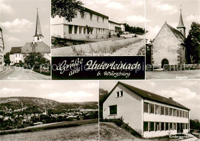 Unterleinach Leinach Bayern Motiv mit Blick zur Kirche Haus Bergfrieden Kapelle