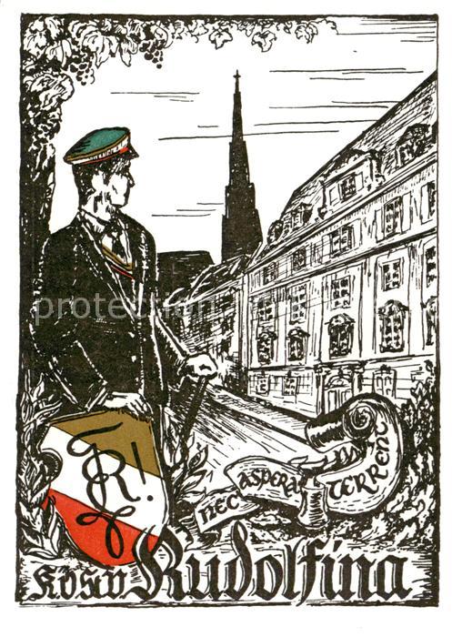 Wien AT K.oe.St.V. Rudolfina Wappen Studentika Kuenstlerkarte