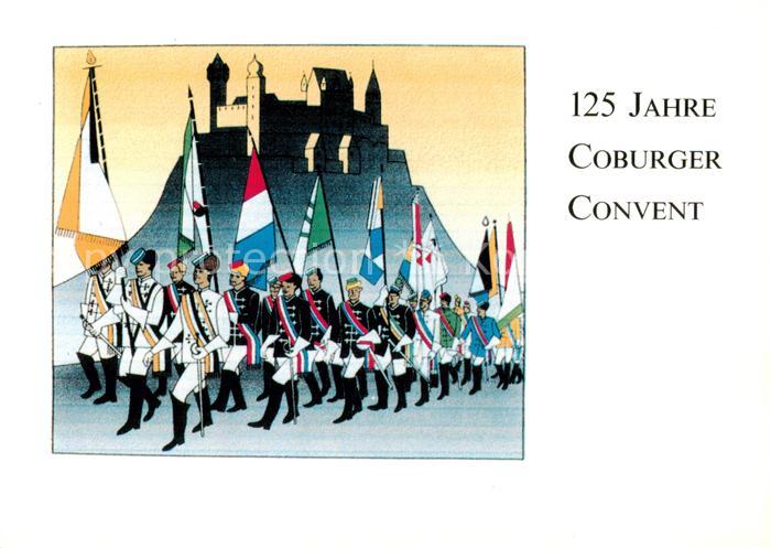 Coburg Bayern 125 Jahre Coburger Convent Studentika Kuenstlerkarte Entwurf Prof