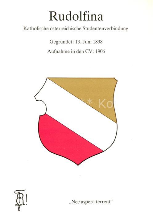 Wien AT Rudolfina Katholische oesterreichische Studentenverbindung Wappen Studen