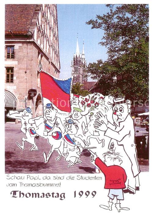 NueRNBERG  CITY Thomastag 1999 Studentika Kuenstlerkarte