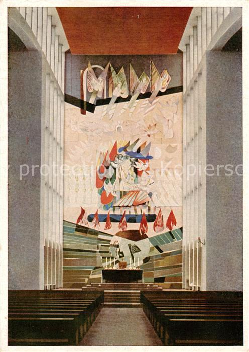 Wuerzburg Bayern Pfarrei St. Alfons Wandgemaelde Die himmlische Liturgie